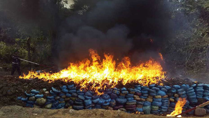 কুমিল্লায় ২৬ কোটি টাকার মাদকদ্রব্য ধ্বংস