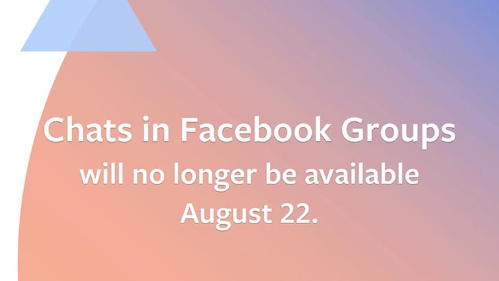 ২২ আগস্ট গ্রুপ চ্যাট বন্ধ করে দিচ্ছে ফেসবুক