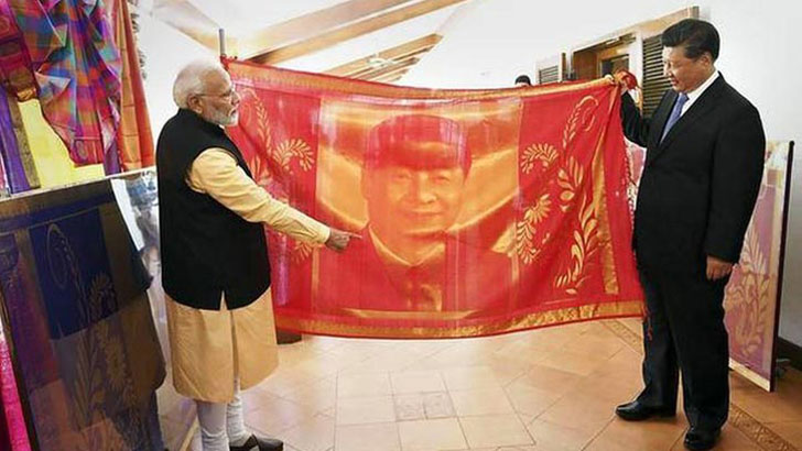 শি জিনপিংকে হাতে বোনা শাল উপহার দিলেন মোদি