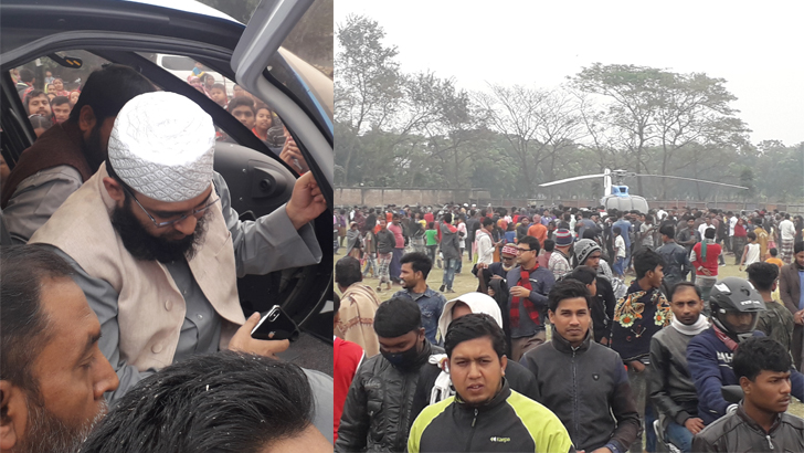 আজহারীকে একনজর দেখতে রাজবাড়ীতে হাজার হাজার মানুষের ভিড় (ভিডিও)