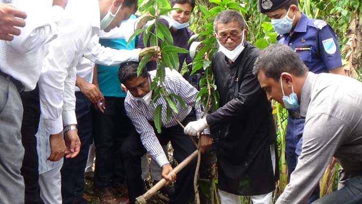 জাজিরা বন্যা নিয়ন্ত্রণ বাঁধে উপমন্ত্রীর বৃক্ষরোপণ