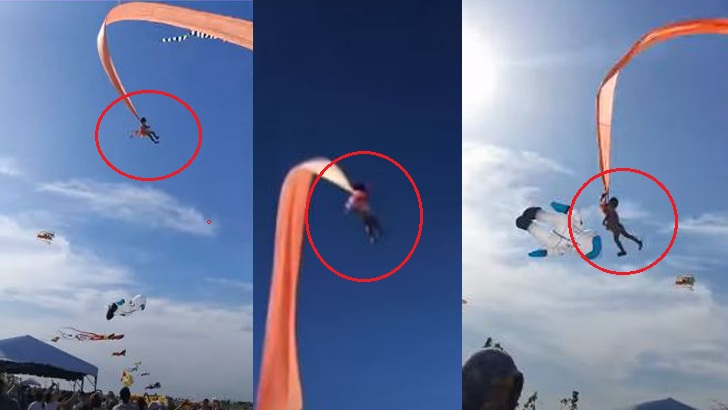 ঘুড়িতে জড়িয়ে উড়ে গেল শিশু! ভাইরাল ভিডিও