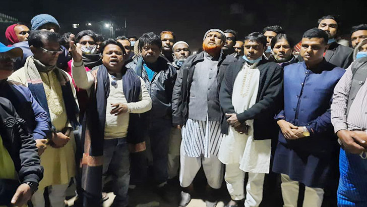 বঙ্গবন্ধুর ভাস্কর্য ভাঙার প্রতিবাদে কালীগঞ্জে বিক্ষোভ
