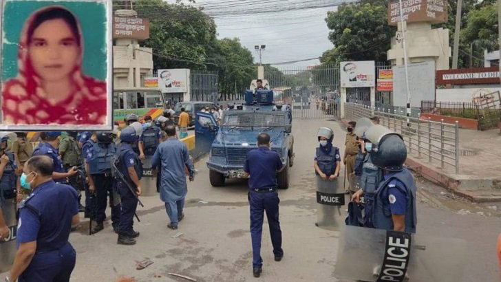 সাভারে পোশাক শ্রমিকদের বিক্ষোভে পুলিশের গুলি, খুঁটির সঙ্গে ধাক্কায় নারীর মৃত্যু