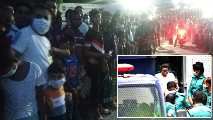 কারাগারে পরীমনিকে দেখতে জনতার ভিড় 