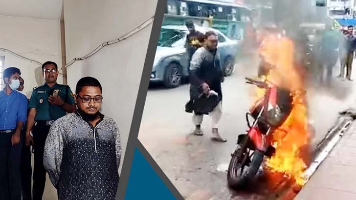 বাড্ডায় মোটরসাইকেলে আগুন: রাইড শেয়ার চালকদের কর্মবিরতি