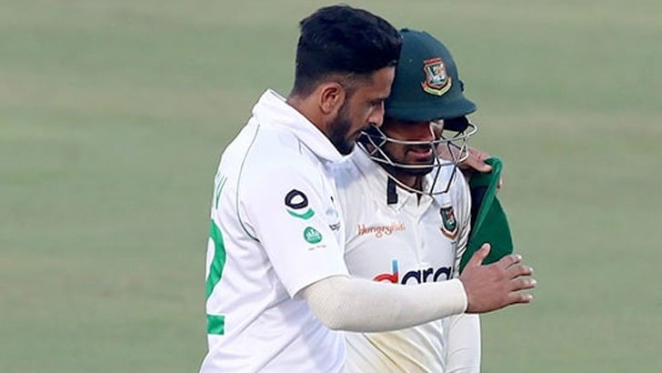 লিটনকে পাকিস্তানি ক্রিকেটারদের অভিনন্দন, হাসান আলীর ‘কোলাকুলি’
