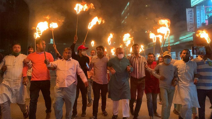 রিজভীর নেতৃত্বে এবার মিরপুরে মশাল মিছিল