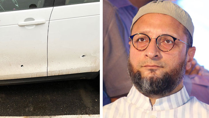 আসাদউদ্দিন ওয়াইসির গাড়ি লক্ষ্য করে গুলি