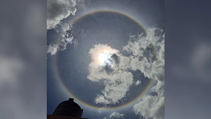 সূর্যের চারপাশে বিরল রংধনু বলয় ঘিরে তুমুল শোরগোল (ভিডিও)