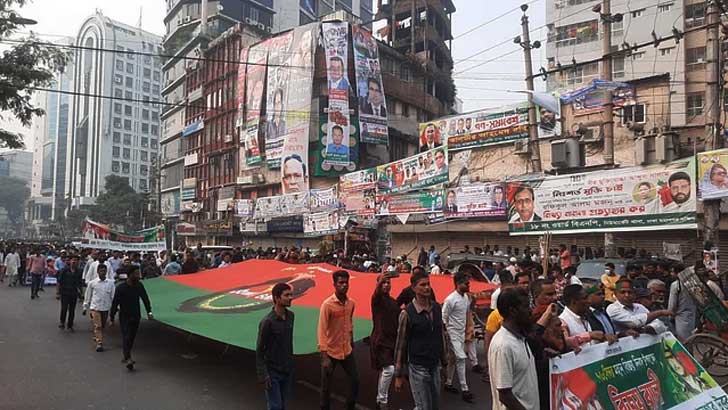 নয়াপল্টনে বিএনপির বিজয় শোভাযাত্রা