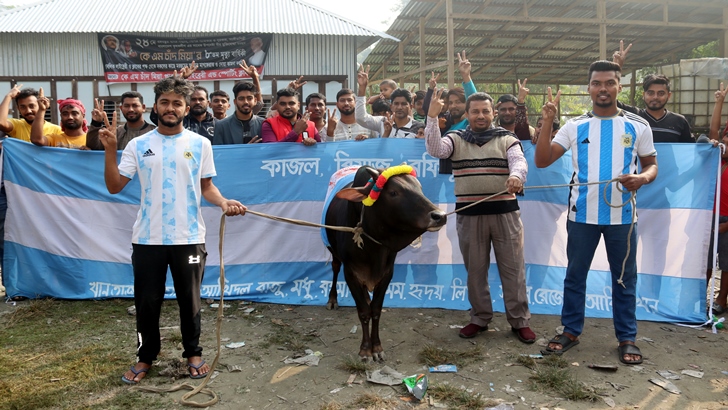 কোটালীপাড়ায় আর্জেন্টিনার সমর্থকদের গরু জবাই করে ভোজের আয়োজন