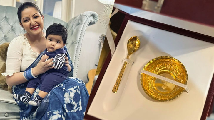 যে কারণে সোনার বাটি-চামচ আনলেন রাজ-পরী