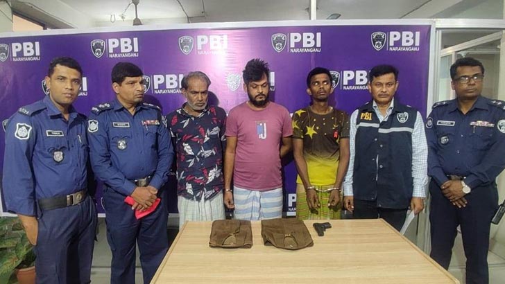 আইনশৃঙ্খলা বাহিনীর পরিচয়ে ৩৮ লাখ টাকা লুট, সাত ডাকাত গ্রেফতার