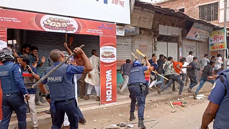 বঙ্গবন্ধুর জন্মবার্ষিকীর অনুষ্ঠানে সংঘর্ষ ও গুলি, ওসিসহ আহত অর্ধশত