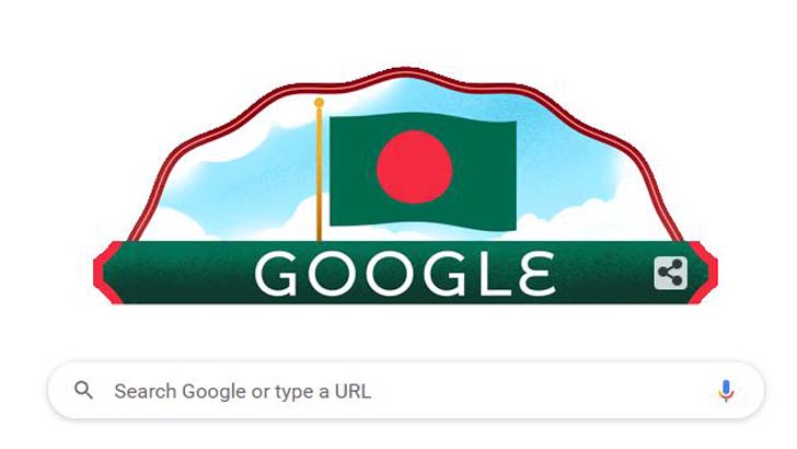 গুগল ডুডলে উড়ছে লাল-সবুজ পতাকা