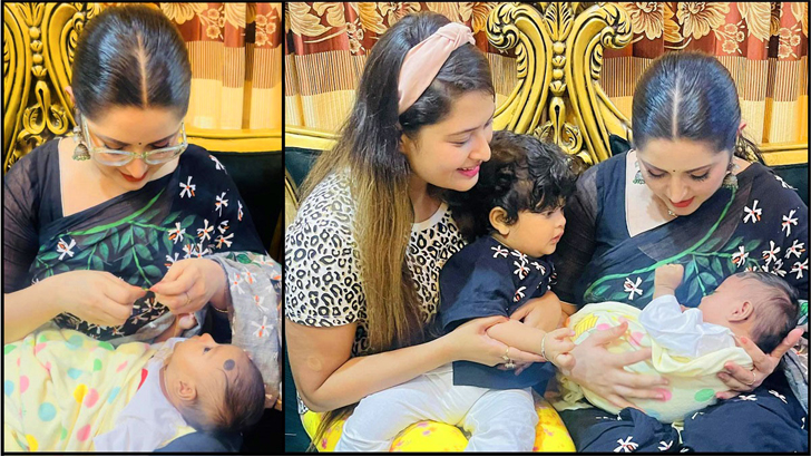 ‘আমার বাচ্চাকে সোনার চেইন পরিয়ে দোয়া করে দিল পরীমনি’