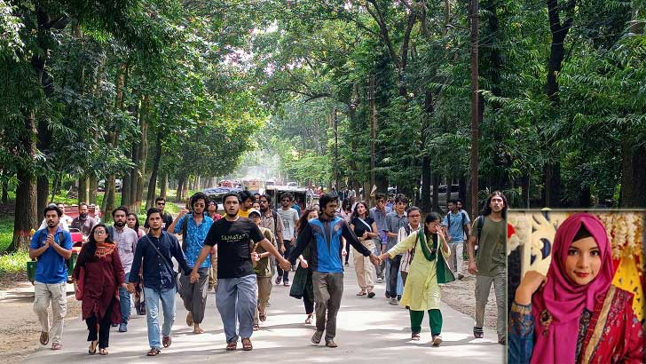 জবি শিক্ষার্থী খাদিজার মুক্তি দাবিতে জাহাঙ্গীরনগর বিশ্ববিদ্যালয়ে বিক্ষোভ