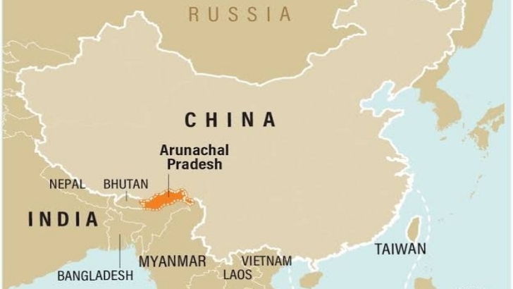 চীনের নতুন মানচিত্রে ভারতের অরুণাচল প্রদেশ