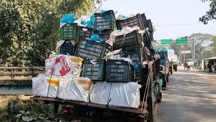 আখাউড়া দিয়ে দ্বিতীয় দফায় ইলিশের চালান গেল আগরতলায়