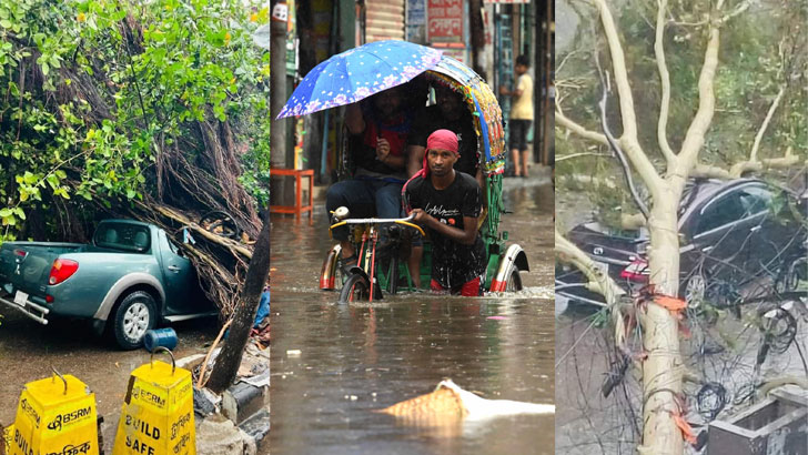 বৃষ্টি আর জলাবদ্ধতায় চরম দুর্ভোগে রাজধানীবাসী