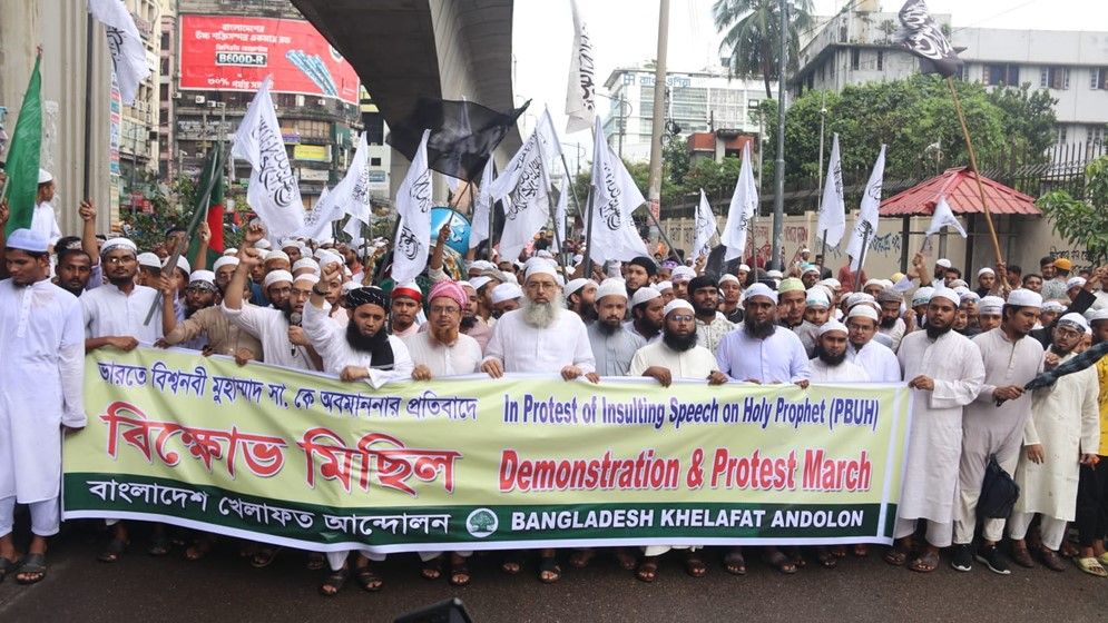 মহানবীকে কটূক্তির প্রতিবাদে ঢাকায় খেলাফত আন্দোলনের বিক্ষোভ