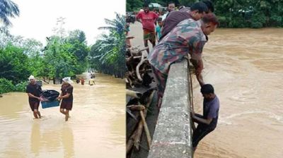 ময়মনসিংহ ও শেরপুরে পানিবন্দিদের পাশে বিজিবি