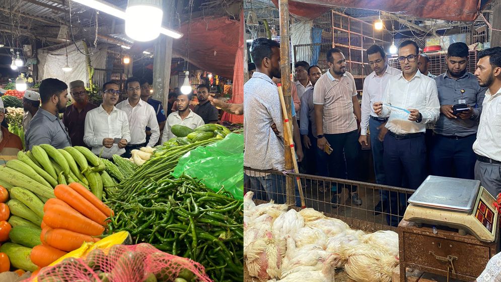 রাতে চাঁদপুর পৌরসভার বিভিন্ন বাজারে জেলা প্রশাসকের অভিযান