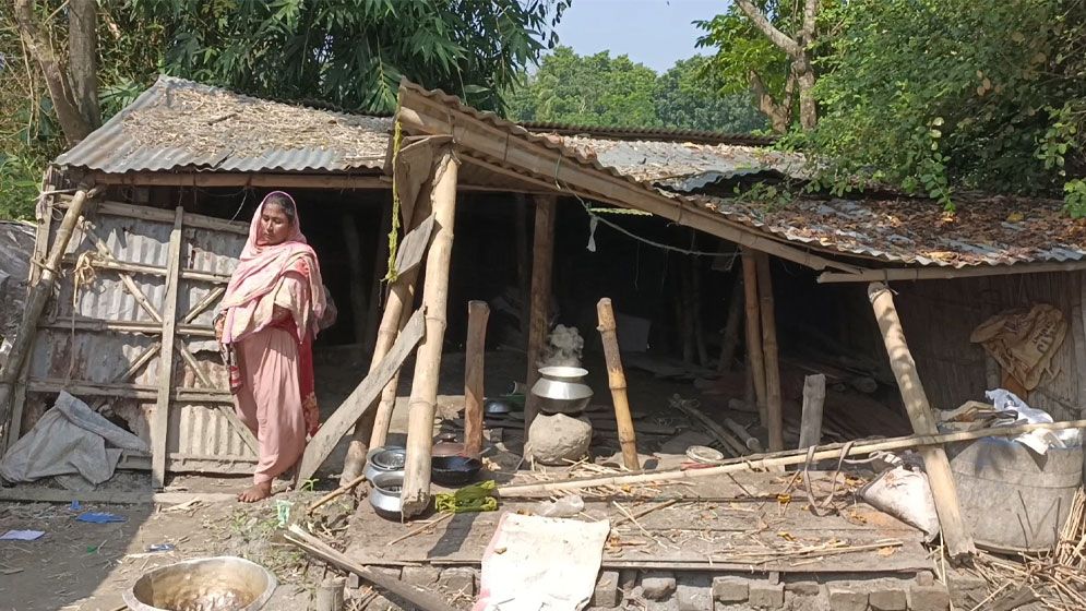 নগরকান্দায় বিএনপি নেতার বিরুদ্ধে বিধবার বাড়ি দখলের অভিযোগ