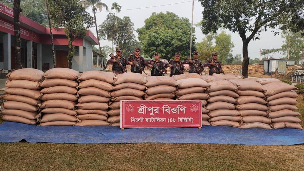 সিলেট সীমান্তে বিজিবির অভিযানে অর্ধ কোটি টাকার চোরাই পণ্য জব্দ