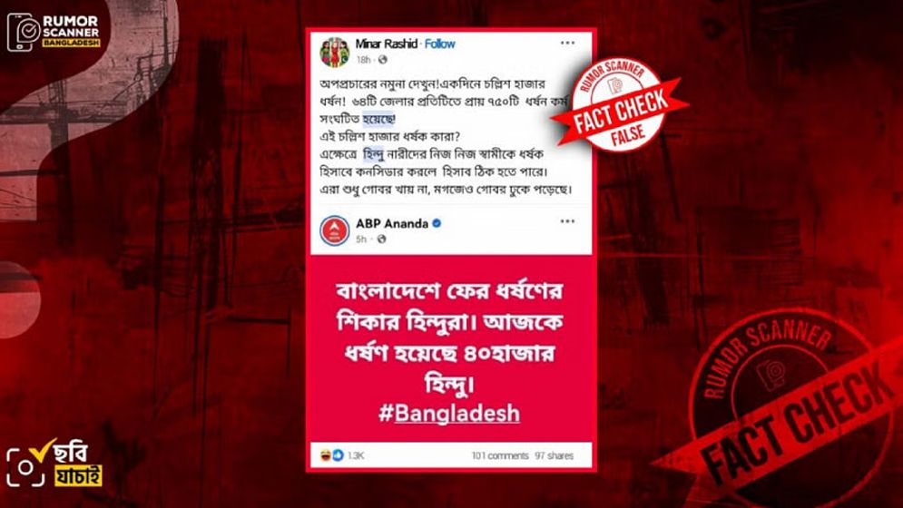 এবিপি আনন্দের নামে বাংলাদেশে ধর্ষণের খবরের ভুয়া স্ক্রিনশট