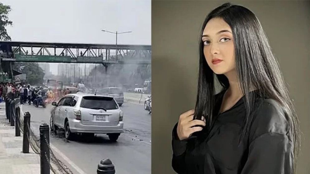 হঠাৎ গাড়িতে আগুন, অল্পের জন্য প্রাণে বাঁচলেন পারশা