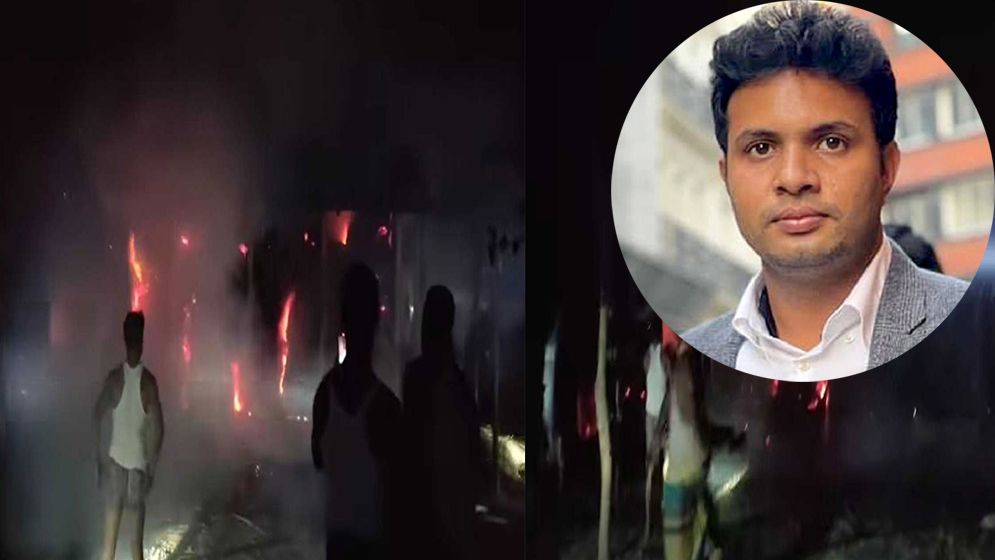 ছাত্রলীগ সভাপতি সাদ্দামের বাড়িতে আগুন