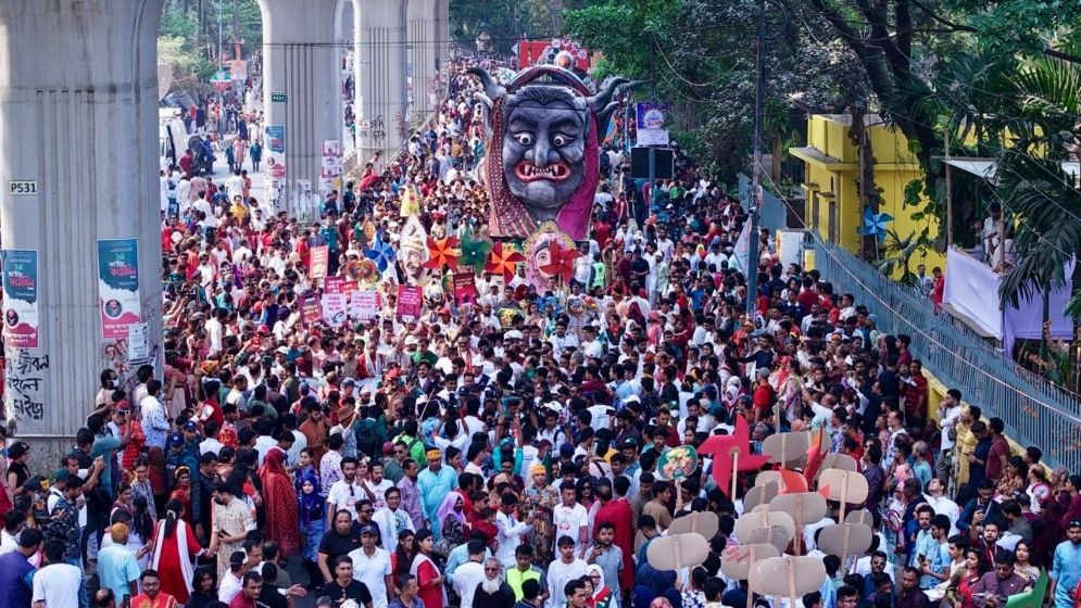 নব আয়োজনে পহেলা বৈশাখে আনন্দ শোভাযাত্রা অমর হোক