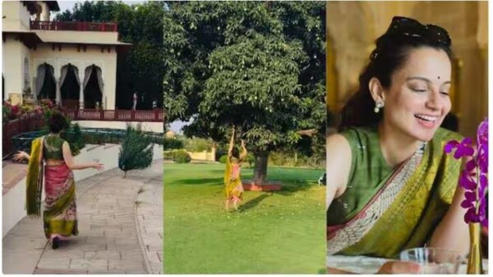 ময়ূর পেখম মেলতেই নাচ শুরু করলেন কঙ্গনা