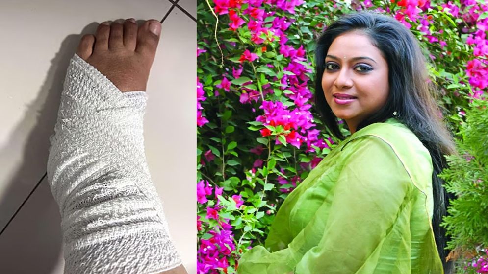 মোবাইল ফোনে কথা বলার সময় দুর্ঘটনায় আহত শাবনূর