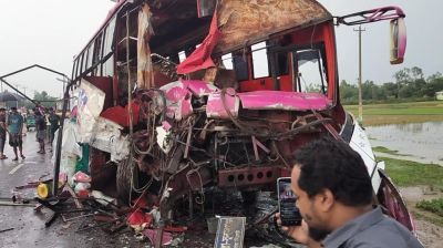 বাহুবলে দুই বাসের সংঘর্ষে দুই চালক নিহত