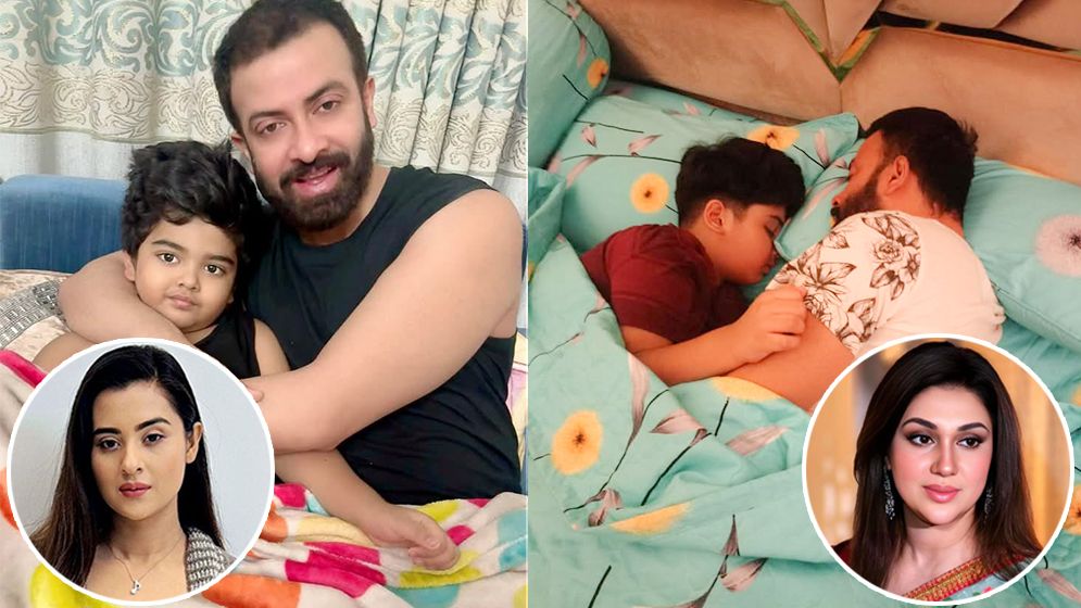 বাবা-ছেলের ছবি ঘিরে অপু-বুবলীর ভার্চুয়াল যুদ্ধ