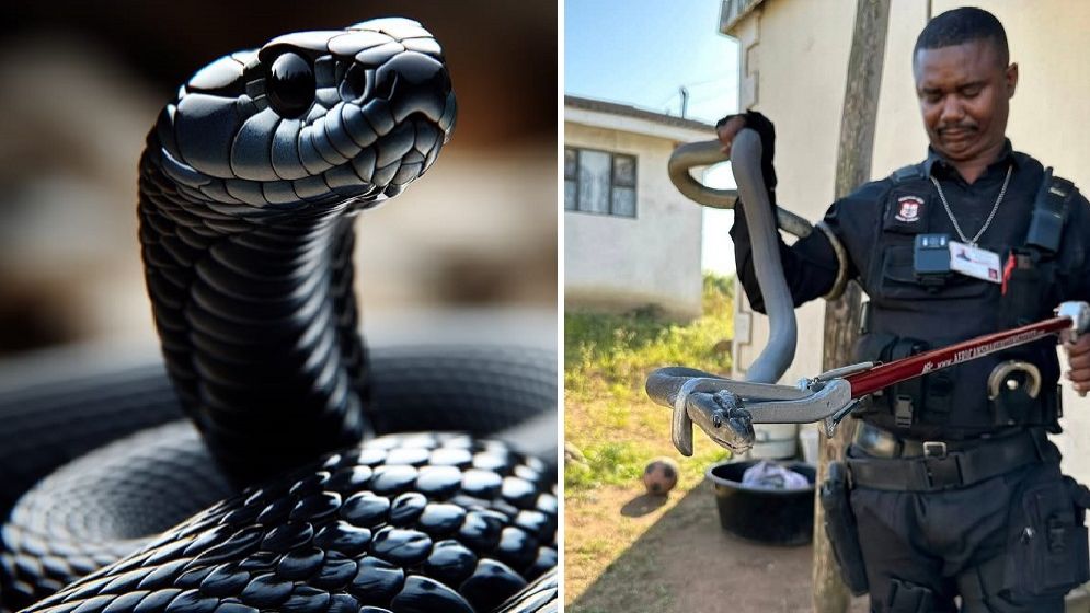 আফ্রিকায় ধরা পড়ল ২.২ মিটার লম্বা ব্ল্যাক মাম্বা