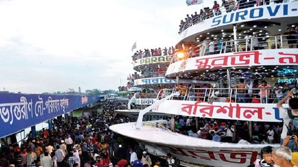 সদরঘাটে ঈদের হাওয়া, ঘরমুখো মানুষের ঢল