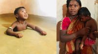 সাড়ে তিন বছরের শিশু গোপালের দিন কাটে গর্তে দাঁড়িয়ে