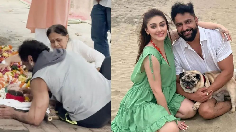 শেফালিকে শেষ বিদায় দিতে গিয়ে কান্নায় ভেঙে পড়লেন পরাগ