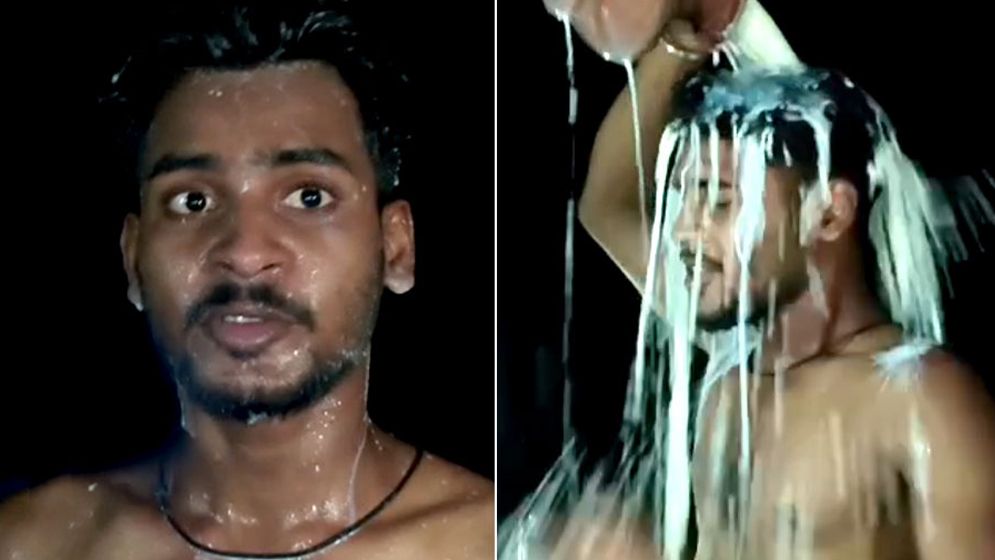 স্ত্রীর সঙ্গে বিচ্ছেদ, দুধ দিয়ে গোসল করলেন যুবক