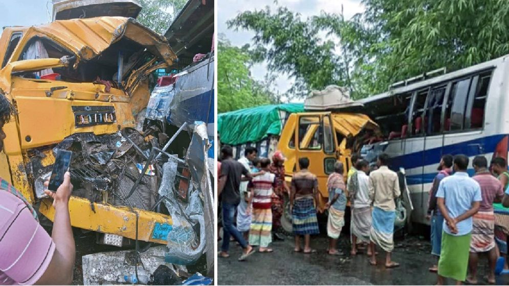 পাবনায় বাস-ট্রাক সংঘর্ষে প্রাণ গেল ৩ জনের