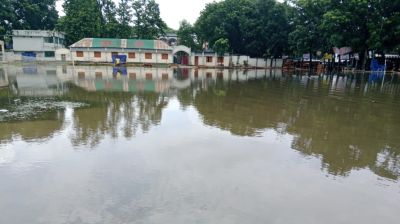 সামান্য বৃষ্টিতে সিংগাইরে স্কুল মাঠে জলাবদ্ধতা