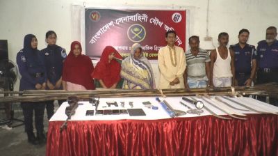 দেশি-বিদেশি অস্ত্রসহ ৬ নারী-পুরুষ আটক