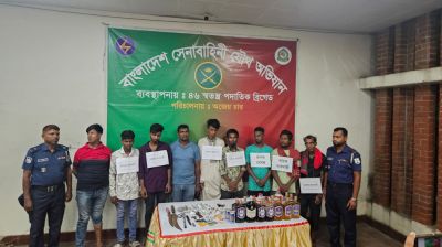 কিশোর গ্যাংয়ের পিকনিক পার্টিতে সেনাবাহিনীর অভিযান, মাদক-অস্ত্র উদ্ধার