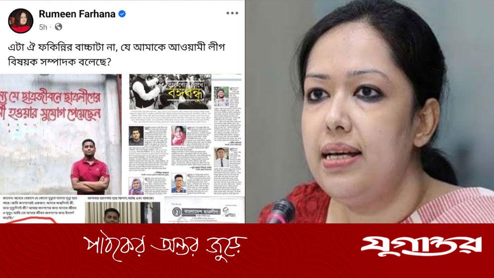 হাসনাতকে ‘ফকিন্নির বাচ্চা’ বলে যা শেয়ার করলেন রুমিন ফারহানা