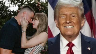 টেলর-কেলসের বাগদানে ট্রাম্পের শুভেচ্ছা, রেকর্ড রিঅ্যাকশন