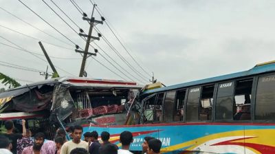ভালুকায় দুই বাসের মুখোমুখি সংঘর্ষে ২জন নিহত, আহত ১৫